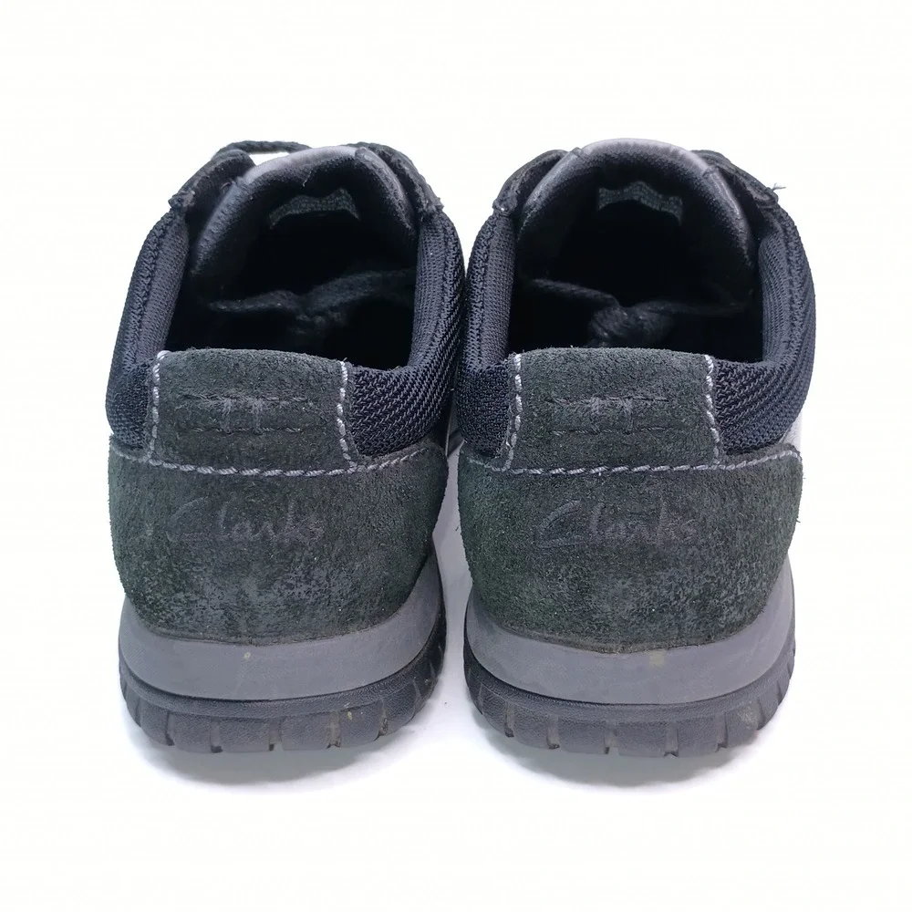 Clarks Oxford Sneakers Men Size 9.5 Black Leather Suede Lace Up 62003